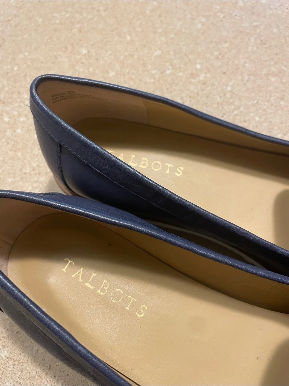 Talbots Navy Leather Tassel Kiltie Loafers